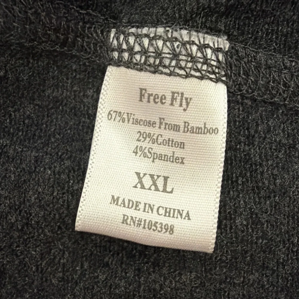 Free Fly Pullover Mens 2XL Gray Bamboo Heritage 1/4 Zip Mock Neck Fleece